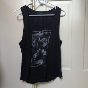 Black graphic tank top